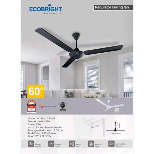 ECOBRIGHT 60" CELLING FAN