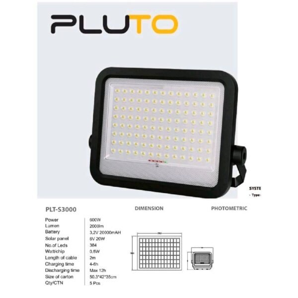 PLUTO 600W LED SOLAR LIGHT