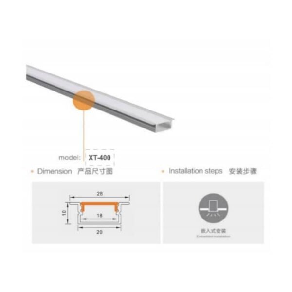 ECOBRIGHT XT400 ALU RAIL (LED STRIP USE)