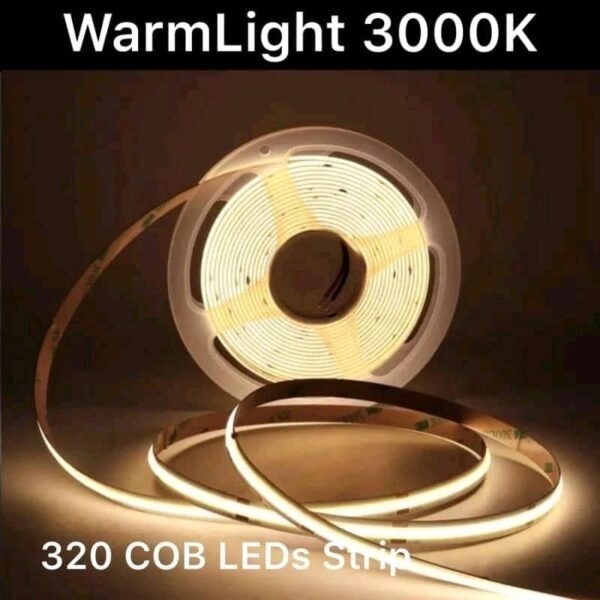 ECOBRIGHT 5M (320L) DC 12V LED COB FLEX STRIPS LIGHT IP 20