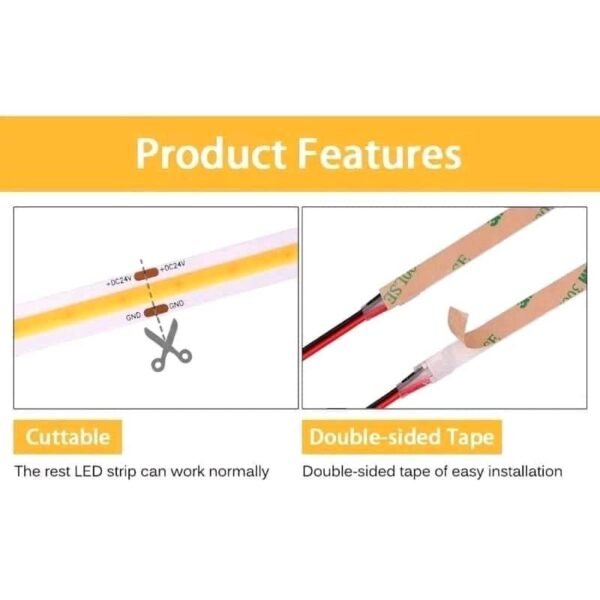 ECOBRIGHT 5M (320L) DC 12V LED COB FLEX STRIPS LIGHT IP 20