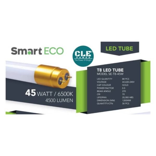 SMART ECO T8 GLASS LED TUBE 6500K