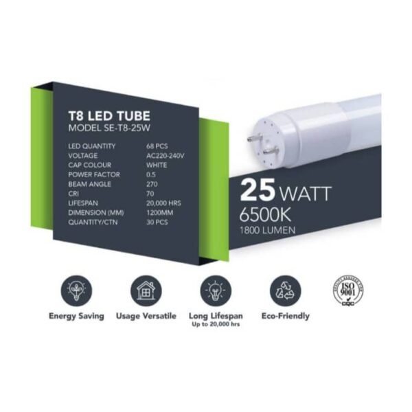 SMART ECO T8 GLASS LED TUBE 6500K