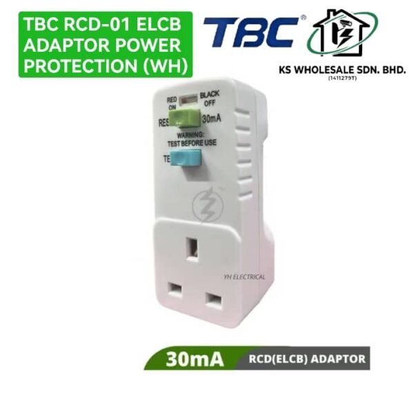 TBC RCD-01 ELCB ADAPTOR POWER PROTECTION (WH)