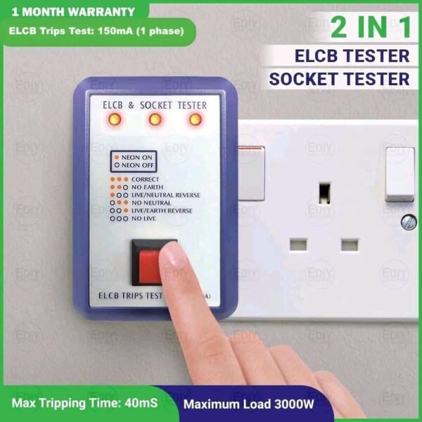 TBC SOCKET POLARITY ELCB TESTER (T13L)