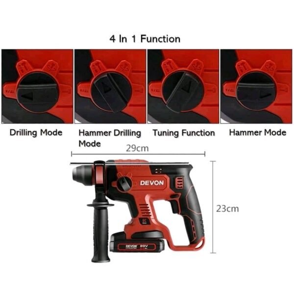 DEVON 5401-LI-20RH 20MM CORDLESS ROTARY HAMMER