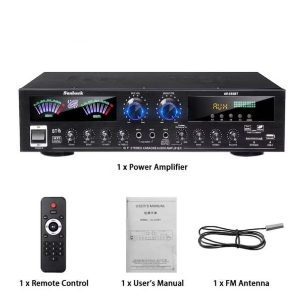 800W BLUETOOTH 5 CHANNEL AUDIO VIDEO POWER AMPLIFIER