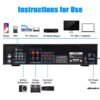 800W BLUETOOTH 5 CHANNEL AUDIO VIDEO POWER AMPLIFIER