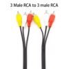 AV CABLE RCA 3 MALE TO 3 MALE HD TV WIRE 1METER
