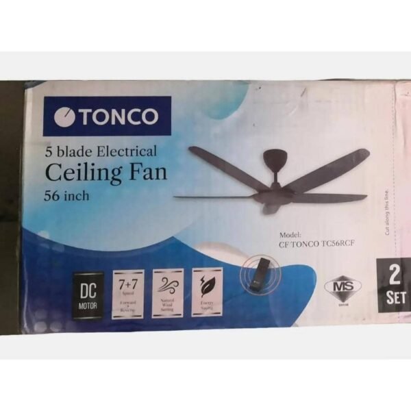 TONCO 56" RC CEILING FAN DC MOTOR (BLK)