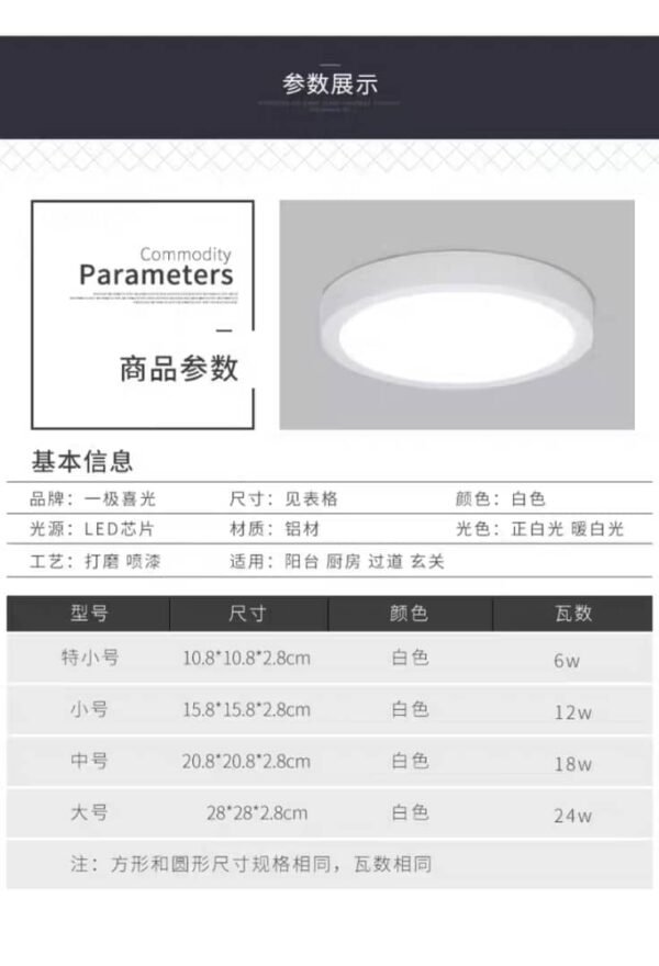 GOOD NOVO 24W 10" LED SURFACE ROUND 6500K