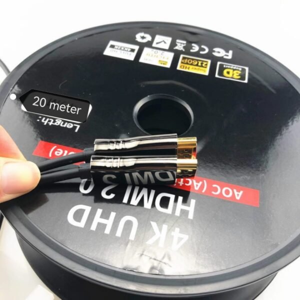 FIBER OPTIC HDMI CABLE 20M 4K 60HZ BLACK