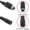 KS FEMALE DC TO 4 PIN MALE CONNECTOR CABLE12V5A