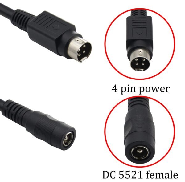 KS FEMALE DC TO 4 PIN MALE CONNECTOR CABLE12V5A